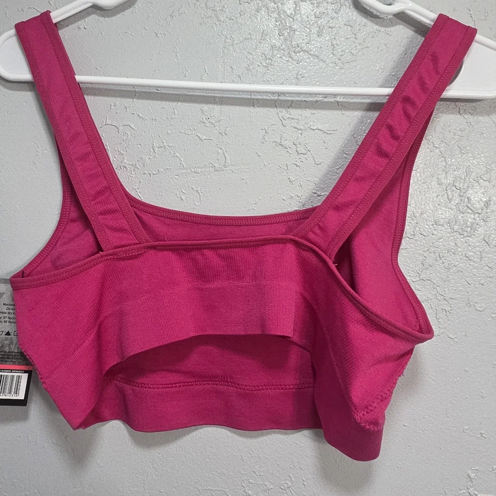 Senita Athletics Pink Sports Bra with Stretchy Fabric and Wide Straps
